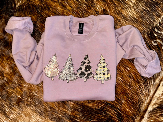 Christmas Cow Tree Sweatshirt